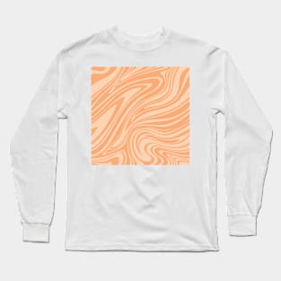 Groovy Swirling Liquid Pattern - Pastel Terracotta Long Sleeve T-Shirt